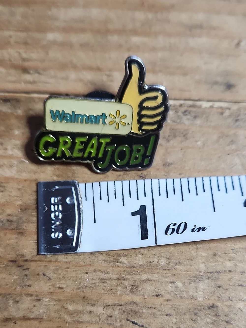Wal-Mart Great Job! Thumbs Up Pinback Button Lapel Pinback Lapel Pin, 2015